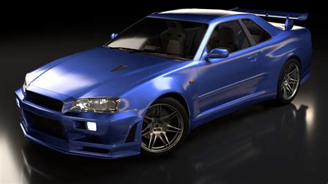 Artstation Nissan Skyline R34 Gt R Game Model