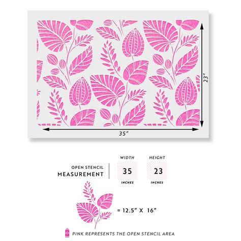 Scandinavian Palm Leaves Pattern Wall Stencil Decorate Your Etsy