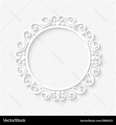 Vintage Circle Border White Frame Royalty Free Vector Image