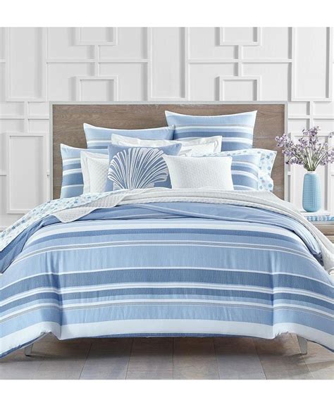 Charter Club Coastal Stripe 300 Thread Count Duvet Cover Set King