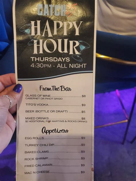 Menu at Catch 25 Seafood & Steaks steakhouse, Huntington