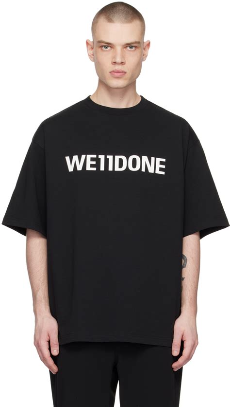 We11done Black Printed T Shirt SSENSE Canada