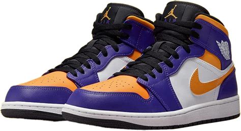 Jordan Men S Air Jordan 1 Mid Dark Concord Taxi White Black 10