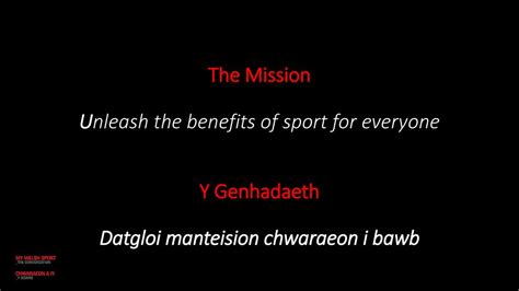 A Vision For Sport In Wales Gweledigaeth Ar Gyfer Chwaraeon Yng Nghymru