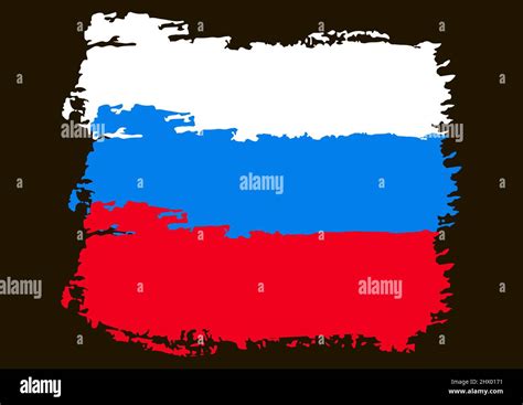 The Flag Of Russia Is Painted With Paint Russian Flag In Grunge Style