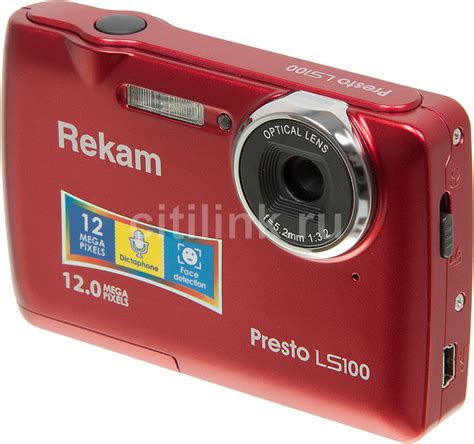 Характеристики Цифровой фотоаппарат Rekam Presto LS100, красный (593240 ...