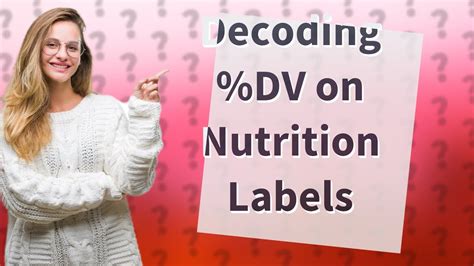 How Can I Understand The Percent Daily Value On My Nutrition Facts Label Youtube