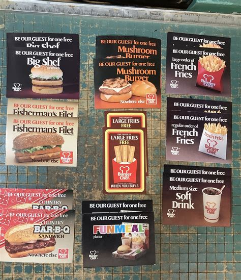 Sets Of Different Vintage Burger Chef Free S S Coupons Inv