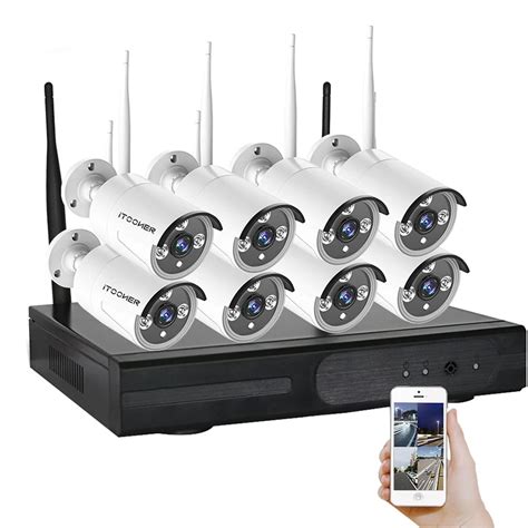 Home Security Camera CCTV System Wireless NVR 8CH IP CCTV Kit P2P IR ...