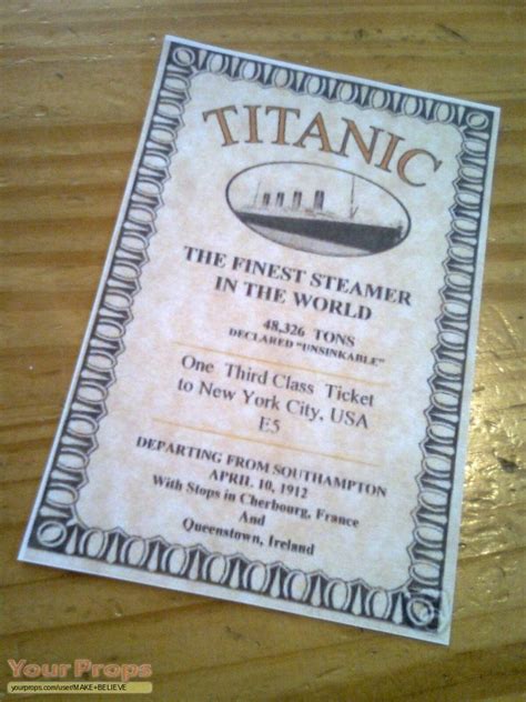 Titanic Third Class ticket replica replica movie prop | Titanic ...