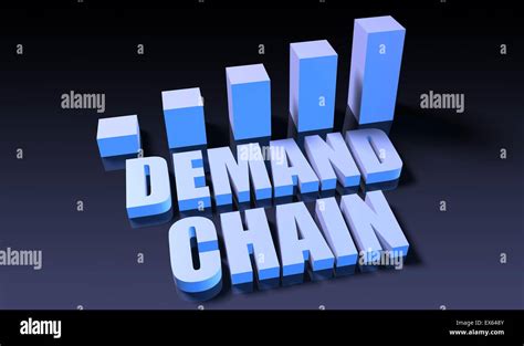 Demand Chain Graph Chart In 3d On Blue And Black Stock Photo Alamy