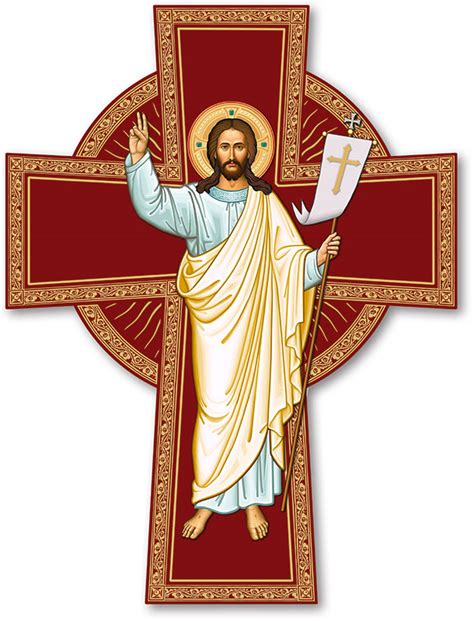 Icon Magnets: Risen Christ Cross Magnet | Monastery Icons