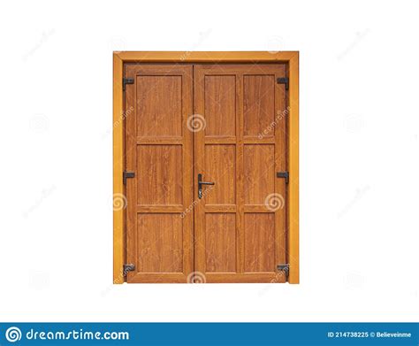 Puertas De Madera Aisladas Sobre Fondo Blanco Imagen De Archivo