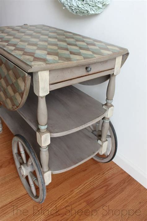 Vintage Tea Cart Painted With A Fun Pattern Vintage Tea Cart Tea