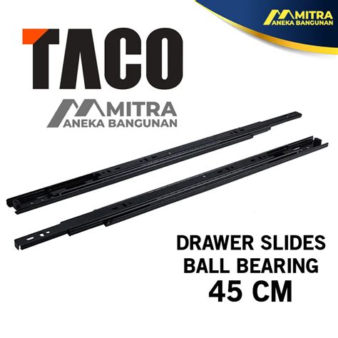 Jual Rel Laci Taco Double Track Hitam 45 Cm Ball Bearing Slide Full