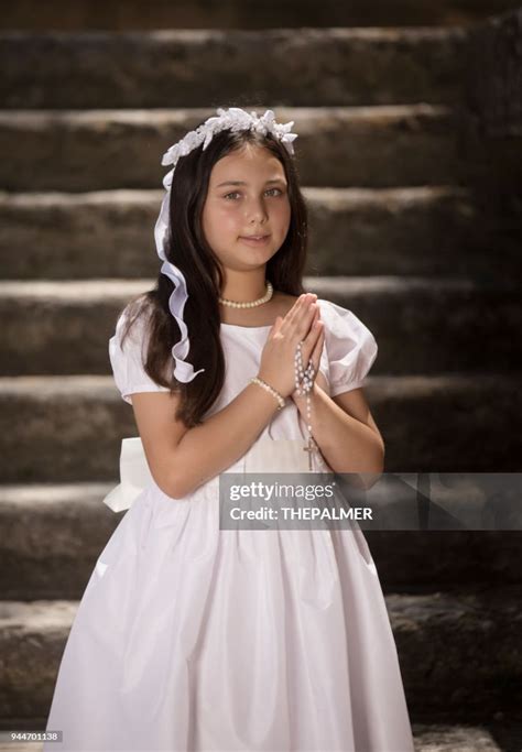 First Communion Girl High Res Stock Photo Getty Images