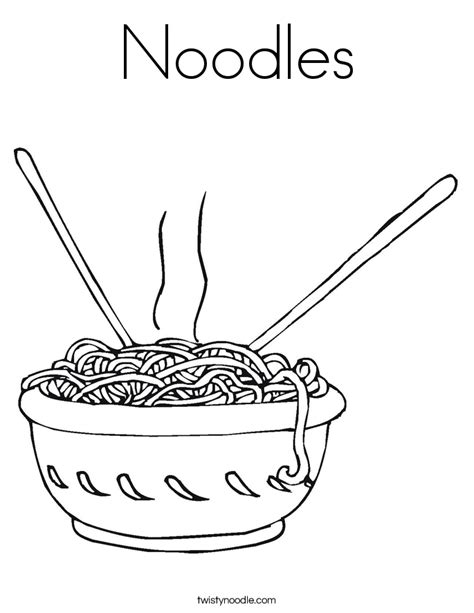 Noodles Coloring Page Twisty Noodle