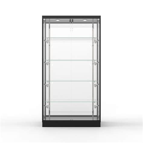 Tall Glass Display Case With Lights And Locks Subastral