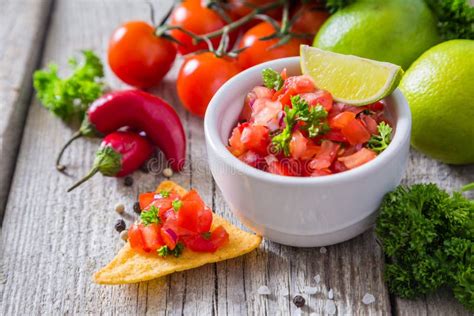 Salsa Sauce And Ingredients Stock Image - Image of salsa, onion: 80962097