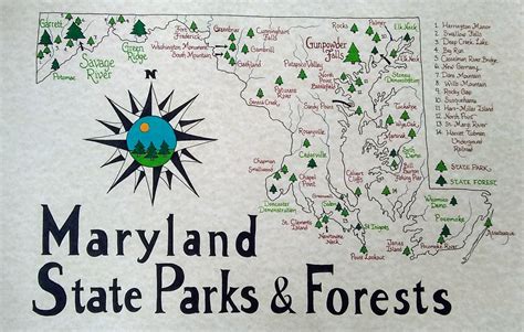 Maryland State Parks Map - Etsy