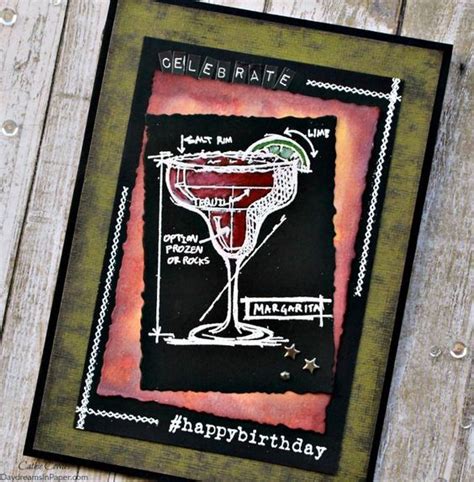 Handmade Card Using Tim Holtz Cocktail Blueprints Stamp Set Tim Holtz Cards Tim Holtz Stamps