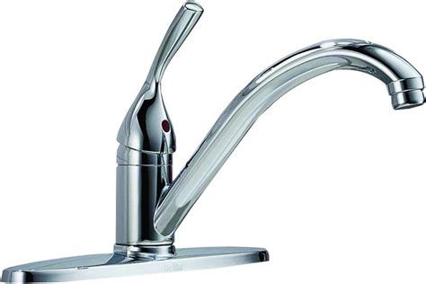 Delta 100 Dst Kitchen Faucet 8 1116 In X 4 34 In Spout 8 In Center Lever Handle