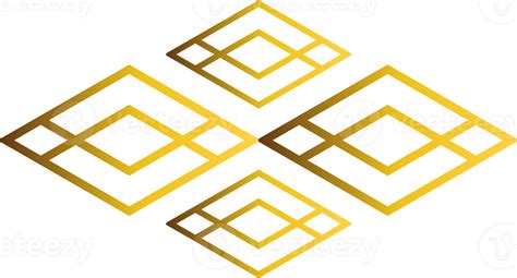 Luxury Golden Geometry Pattern Element Png