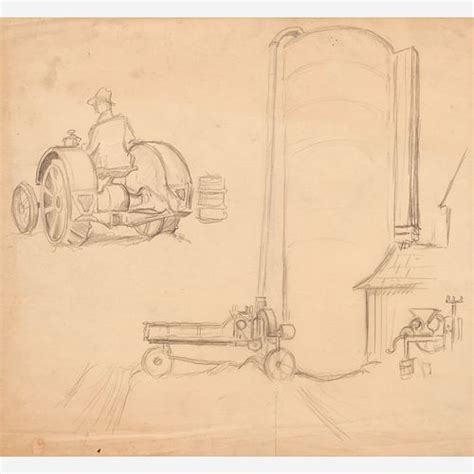 Thomas Hart Benton Farm Studies For The Missouri Mural Graphite Ca