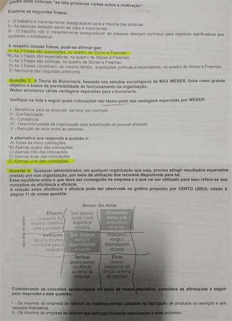 prova evolução do pensamento administrativo Administracao Unip