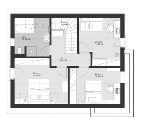 Einfamilienhaus Grundriss Obergeschoss Mit Satteldach Architektur