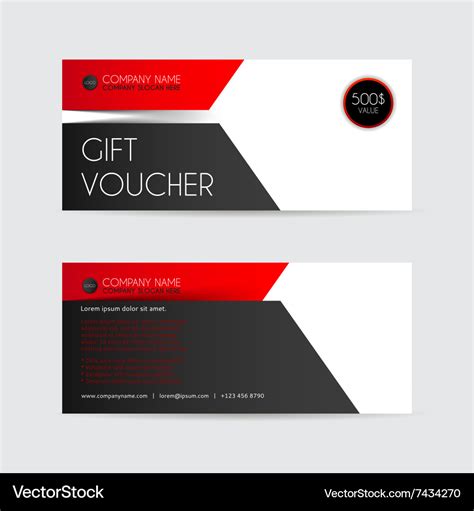 Red And Black Gift Voucher Template Royalty Free Vector