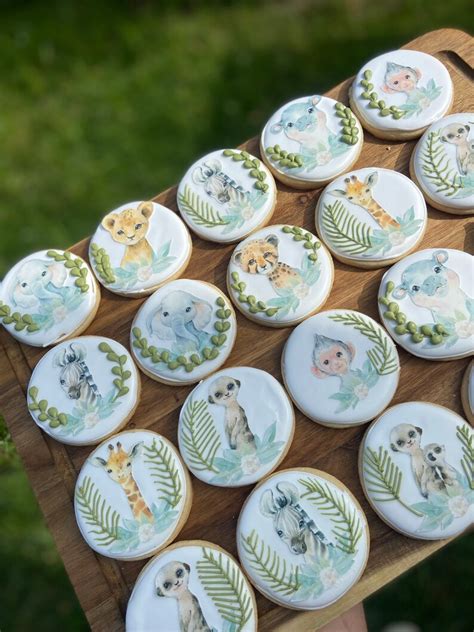 Baby Jungle Animal Sugar Cookies Baby Safari Animal Cookies Etsy