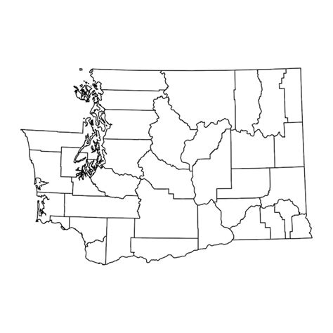 Premium Vector | Washington state map with counties Vector illustration