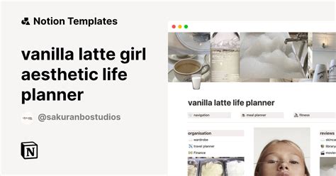 vanilla latte girl aesthetic life planner Template | Notion Marketplace