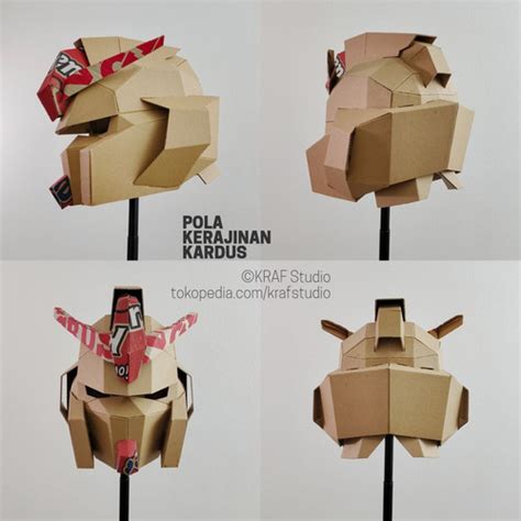 Jual Pola Kerajinan Kardus no.1777: Mecha Robot Helmet - KERTAS HVS ...