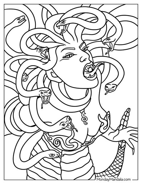 Medusa Coloring Pages Free Pdf Printables