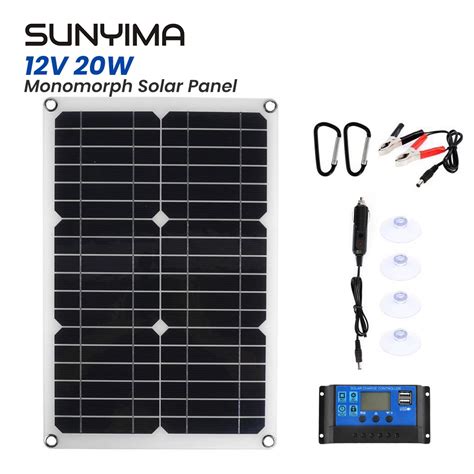 Sunyima W Portable Solar Panel Kit Monocrystalline Solar Panels Usb