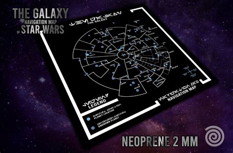 Mat With The Navigation Map Of The Galaxy Based On Star Wars Etsy In