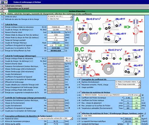 MITcalc Calcul des freins et des embrayages à friction