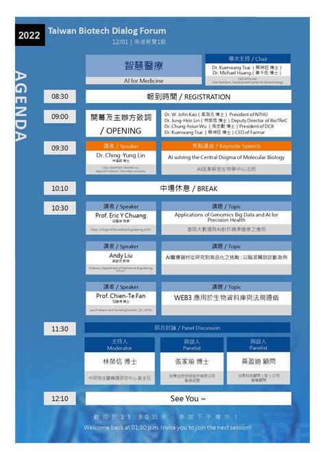 生物技術開發中心 2022 第四屆台灣生物科技對話論壇 Taiwan Biotech Dialog Forum