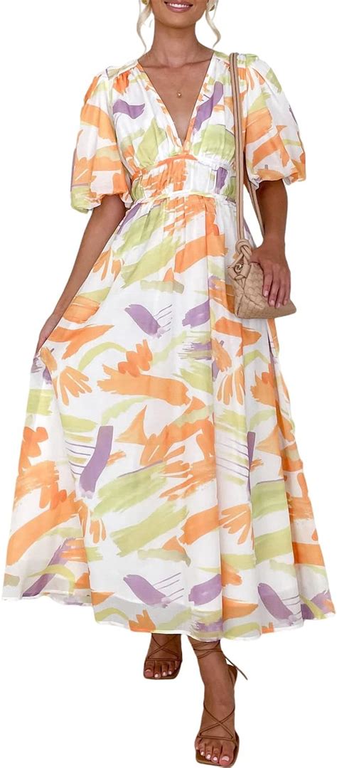 Sissyaki Women S Summer Boho Floral Print Midi Dress Square Neck Tiered