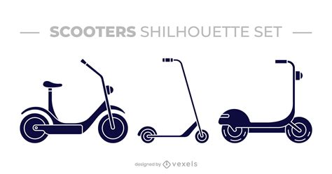 Scooter Silhouette Design Set Vector Download