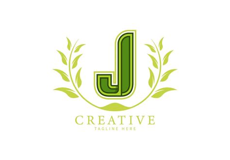 Letter J Monogram Logo With Leaf Decoration Vector Art At Vecteezy