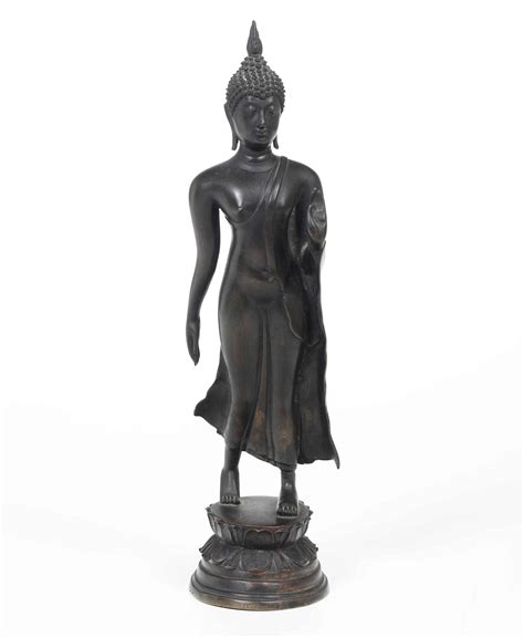 Figura Di Buddha Stante In Bronzo Thailandia XIX Secolo Asta Arte