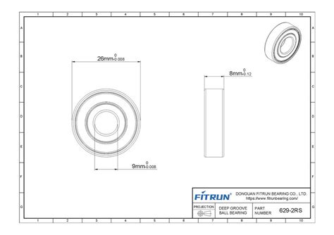 Bearing 629 2RS C3 Dimensions 9x26x8 Mm Rubber Sealed