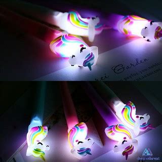 Caneta De Unicórnio Gel Fofa KAWAII Led Luz Desenho Animado