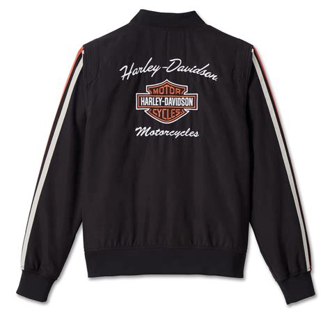 98403 23vw Harley Davidson Women´s Bomber Jacket Iconic Sleeve Stripe