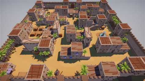 Low Poly Fps Map Vol2 Shooter Desert City Map For Unity 3d Model Turbosquid 2058346