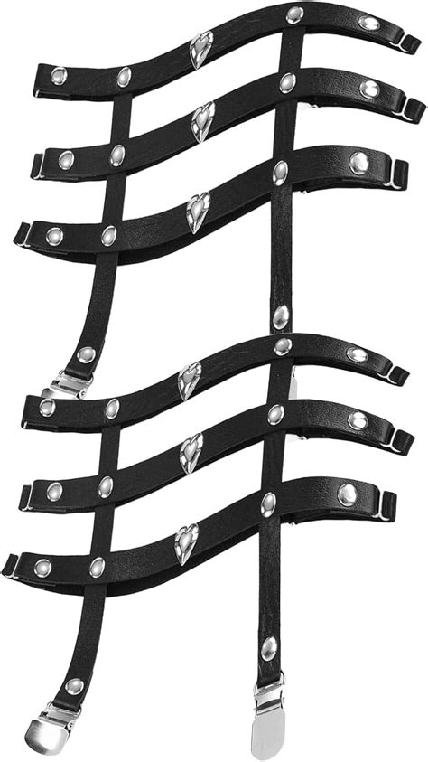 Tosmifairy 3 Rows Leather Thigh Garters Pack Sexy Heart