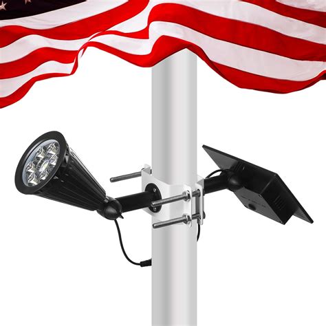 Meihong Solar Powered Flag Pole Light Automatic Solar Flag Lights Outdoor Dusk To